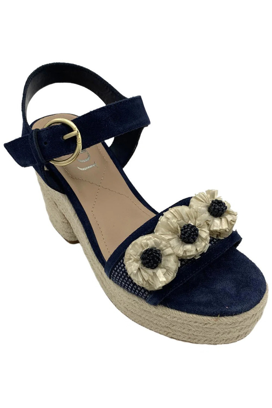 NYDJ Women's Houston Platform Sandals Denim Indigo - Medium